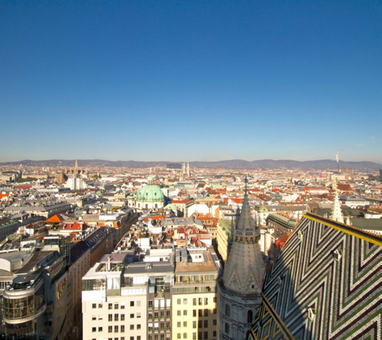 Luftblick auf den ersten Bezirk