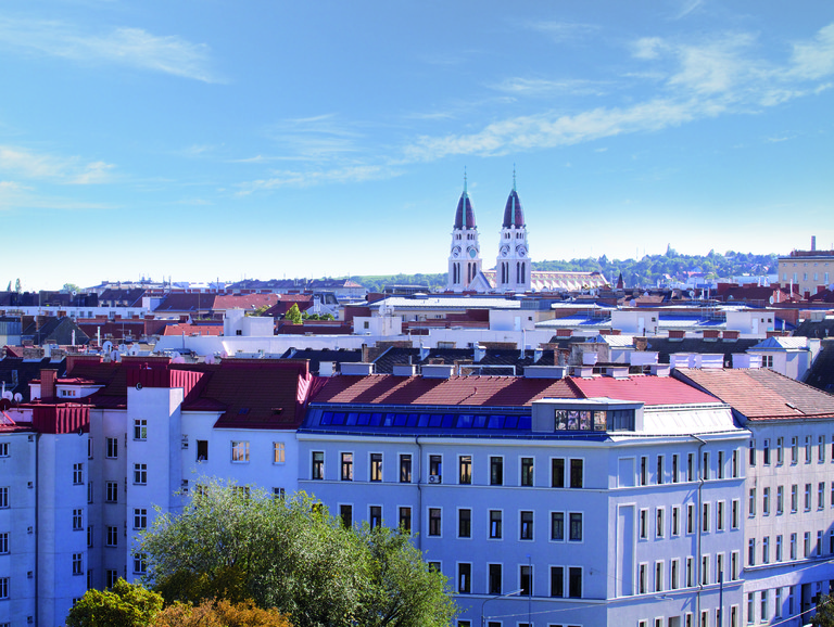 Luftblick auf Wien Simmering